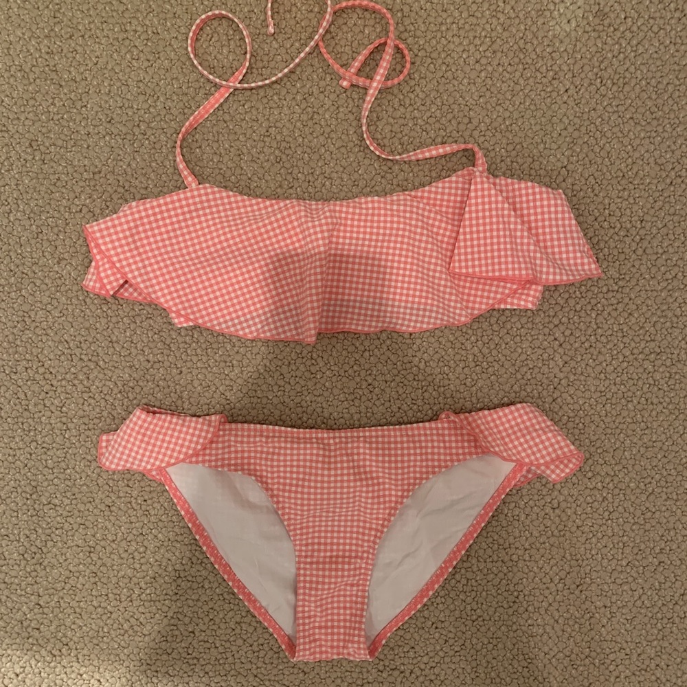 Topshop Pink/White Gingham Bikini - Picture 2 of 4
